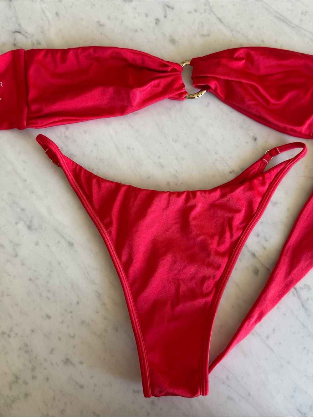 Sommer Swim Red Bikini Set with Gold Accent - Picture 2 of 4